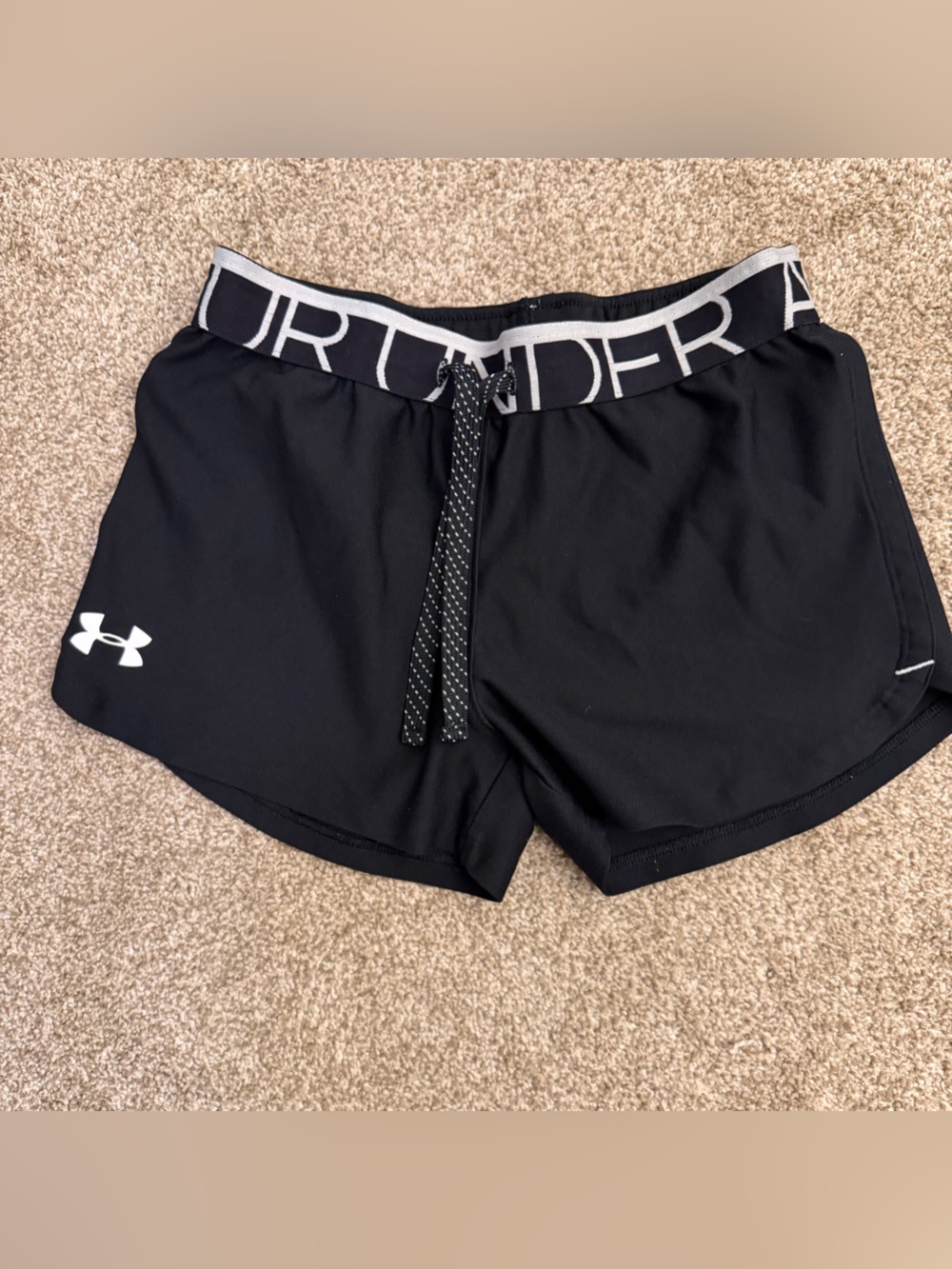 Under Armour Black girls Athletic Shorts with Logo Waistband